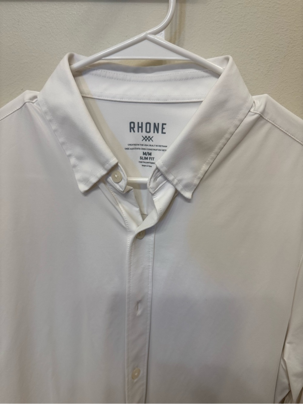 Rhone Men's Slim Fit Commuter Button-Down Shirt - White